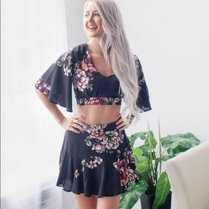 Two piece floral beach set